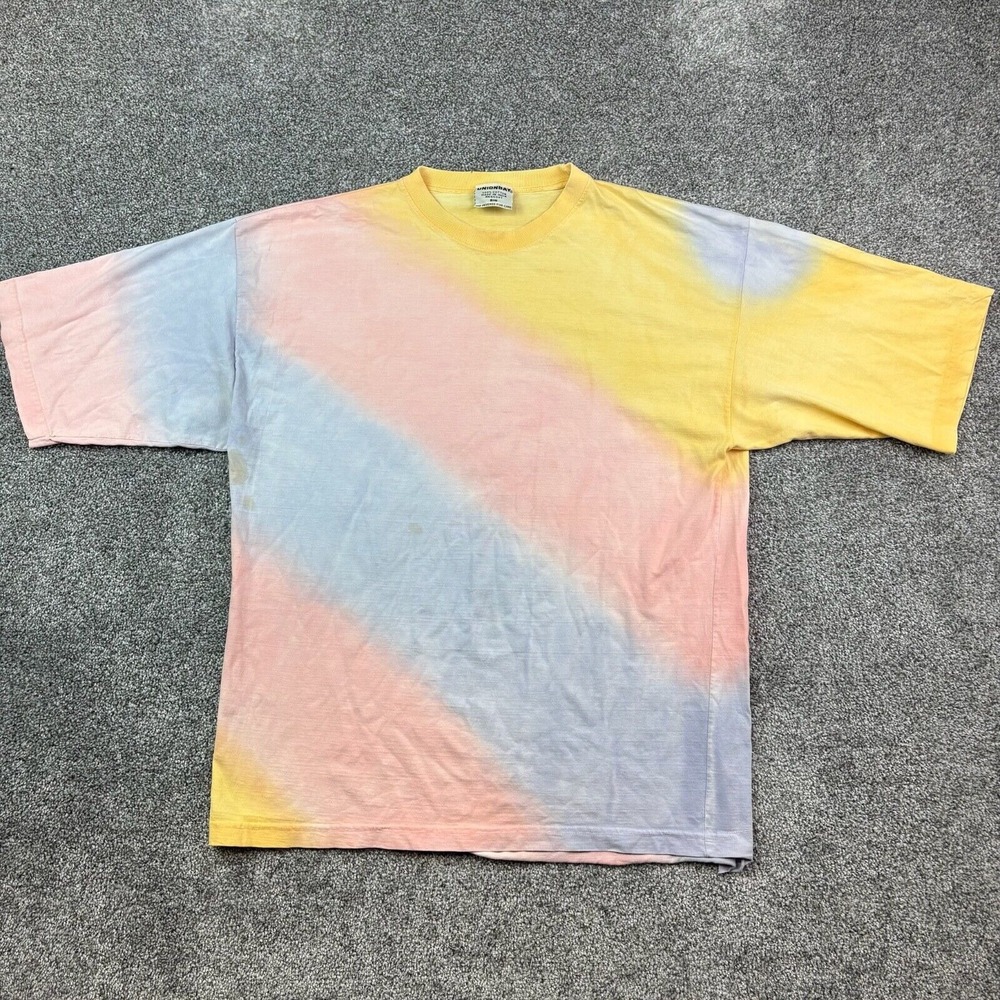 Vintage Union Bay Shirt Mens XL Rainbow‎ Tie Dye Blank Striped 90s Heavyweight